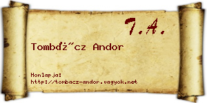 Tombácz Andor névjegykártya